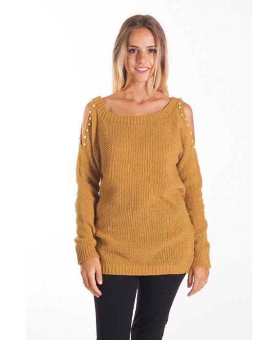 PULL MOHAIR PERLES 4115 MOUTARDE