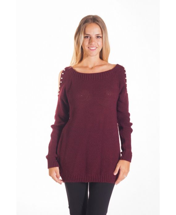 PULL MOHAIR PERLES 4115 BORDEAUX