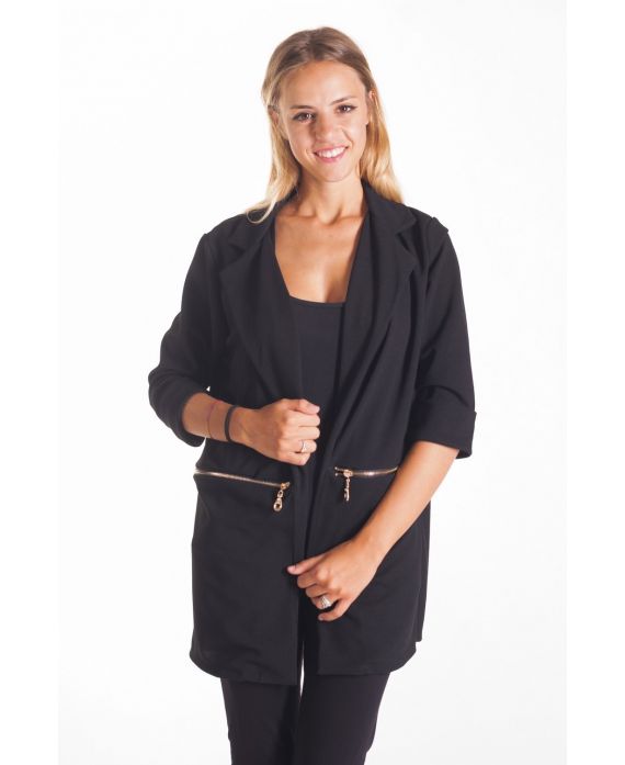 VESTE ZIPPEE 4112 NEGRO