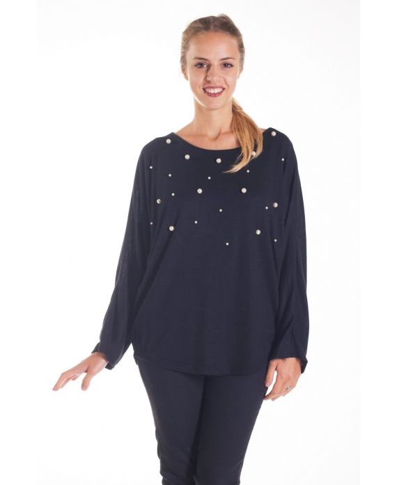 PULL DOUX PERLES 4137 NOIR