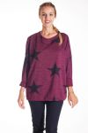 PULL IMPRIME ETOILE 4145 BORDEAUX