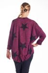 PULL IMPRIME ETOILE 4145 BORDEAUX