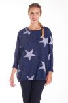 PULL IMPRIME ETOILE 4145 BLEU MARINE