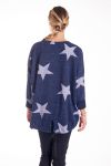 PULL IMPRIME ETOILE 4145 BLEU MARINE