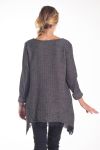 PULL TUNIQUE DENTELLE 4136 GRIS