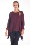 MAGLIONE TUNICA IN PIZZO 4136 BORDEAUX