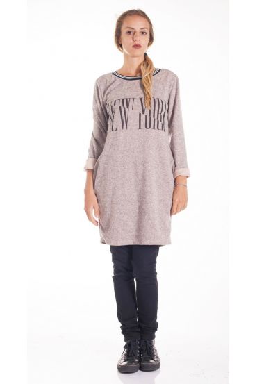 PULL TUNIQUE NY 2 POCHES 4132 BEIGE