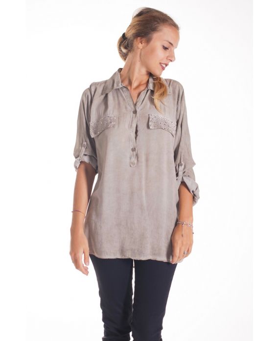 BOLSILLOS DE LA CAMISA CLOUTEES 4138 TAUPE