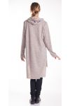 MAGLIONE TUNICA STAMPA HA IL CAPPUCCIO 4130 BEIGE