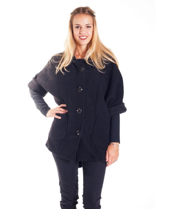 CAPPOTTO PULSANTI 4149 NERO