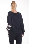 SWEATSHIRT MIT PAILLETTEN-4155 SCHWARZ