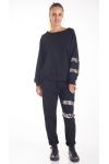 SWEATSHIRT MIT PAILLETTEN-4155 SCHWARZ