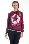 SWEATSHIRT MIT KAPUZE HAT STERN CLOUTEE 4125 BORDEAUX