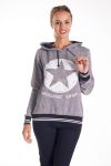 SWEAT HAS HOOD STAR CLOUTEE 4125 GREY