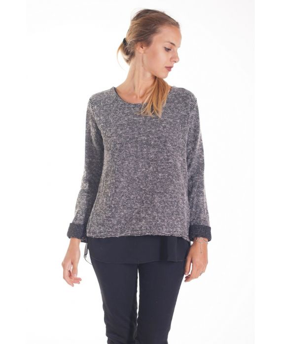 PULL TUNIQUE VOILAGE 4135 GRIS