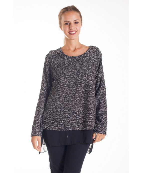 PULL TUNIQUE VOILAGE 4135 NOIR 