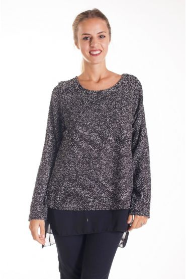 PULLOVER TUNIKA CLOAKING 4135 SCHWARZ 2