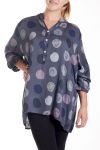 GROOT FORMAAT BLOUSE PRINTS 4161 BLAUW