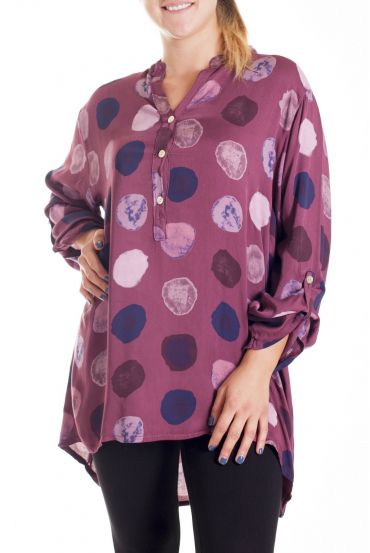 LARGE SIZE BLOUSE PRINTS 4161 BORDEAUX