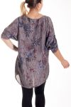 GRANDE TAILLE PULL IMPRIME FLEURS 4146 TAUPE