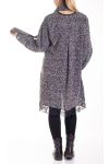 GRANDE TAILLE PULL TUNIQUE + ECHARPE 4160 GRIS