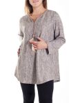 GRANDE TAILLE PULL ENCOLURE PLUME 4131 BEIGE