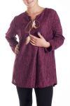 GRANDE TAILLE PULL ENCOLURE PLUME 4131 BORDEAUX