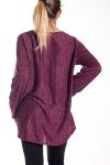 GRANDE TAILLE PULL ENCOLURE PLUME 4131 BORDEAUX