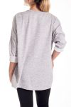 LARGE SIZE FLOWER SWEATER CLOUTEE 4126 GREY