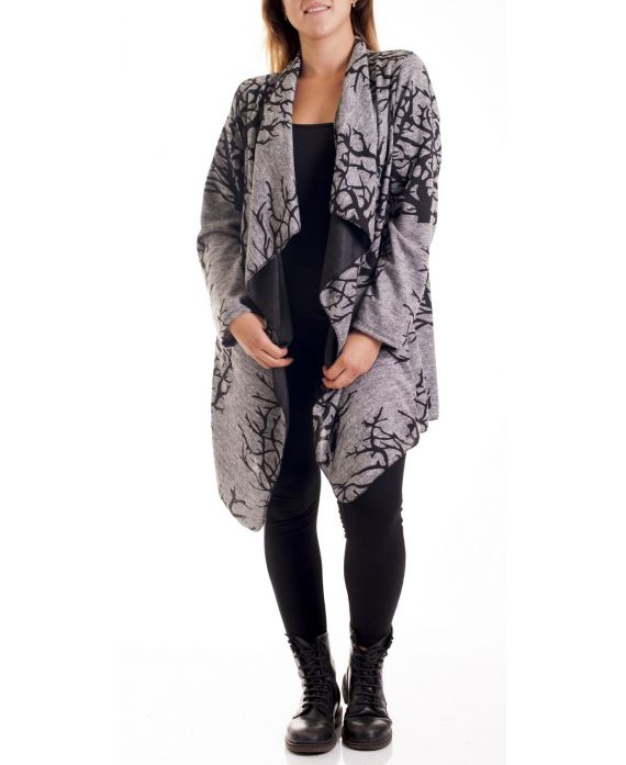 LARGE SIZE VEST/JACKET PRINTS 4162 GREY