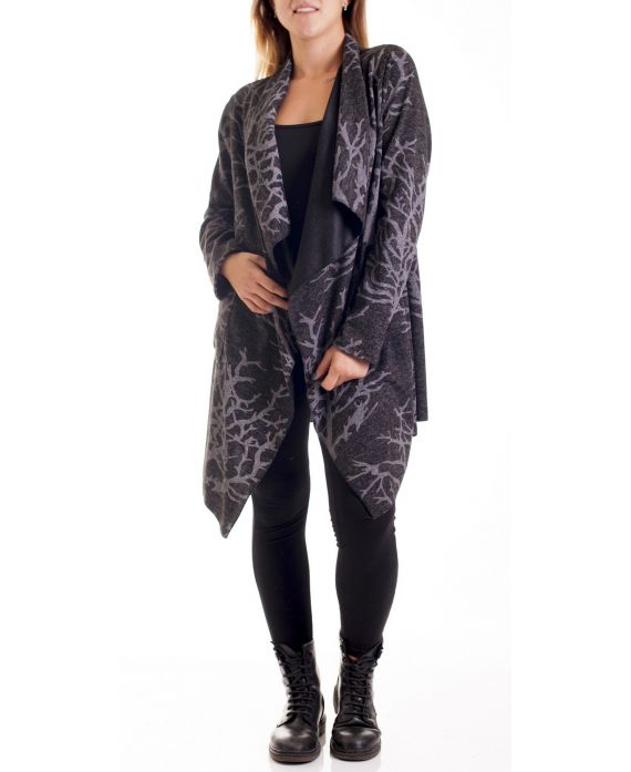 LARGE SIZE VEST/JACKET PRINTS 4162 BLACK