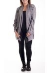 GRANDE TAILLE GILET/VESTE 2 POCHES 4163 GRIS