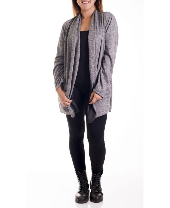 GRANDE TAILLE GILET/VESTE 2 POCHES 4163 GRIS