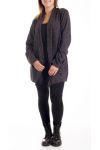 GRANDE TAILLE GILET/VESTE 2 POCHES 4163 NOIR