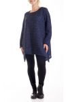 LARGE SIZE SWEATER TUNIC BRILLIANT EFFECT 4164 NAVY