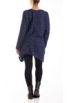 LARGE SIZE SWEATER TUNIC BRILLIANT EFFECT 4164 NAVY