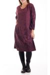 LARGE SIZE DRESS PRINTED 4167 BORDEAUX