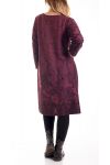 LARGE SIZE DRESS PRINTED 4167 BORDEAUX