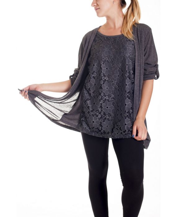 GRANDE TAILLE ENSEMBLE 2 EN 1 4168 GRIS