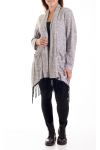 DI GRANDI DIMENSIONI VEST HA FRINGE 4181 GRIGIO