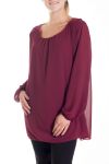 GROßE GRÖßE BLUSE DOS-SPITZEN-4183 BORDEAUX