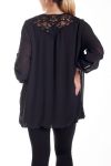 GRANDE TAILLE BLOUSE DOS DENTELLE 4183 NOIR