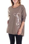 GRAN TAMAÑO DE LA CAMISETA DE CHICAS 4190 TAUPE