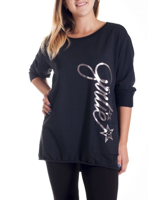 DI GRANDI DIMENSIONI T-SHIRT GIRLIE 4190 NERO