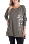 DI GRANDI DIMENSIONI T-SHIRT GIRLIE 4190 VERDE MILITARE