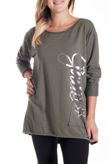 GRANDE TAILLE T-SHIRT GIRLIE 4190 VERT MILITAIRE