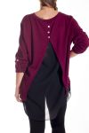 LARGE SIZE SWEATER TUNIC BACK SAILING 4192 BORDEAUX