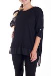 LARGE SIZE SWEATER TUNIC BACK SAILING 4192 BLACK