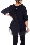 GRANDE TAILLE PULL TUNIQUE DOS VOILE 4192 NOIR