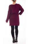 GRANDE TAILLE PULL LONG TORSADES 4195 BORDEAUX